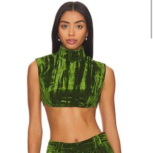 NWT REVOLVE X NBD "CRINKLED VELVET BACKLESS CROP" - XXS